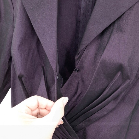 TADASHI SHOJI Metallic Shantung Wrap Peplum Top - Picture 5 of 9